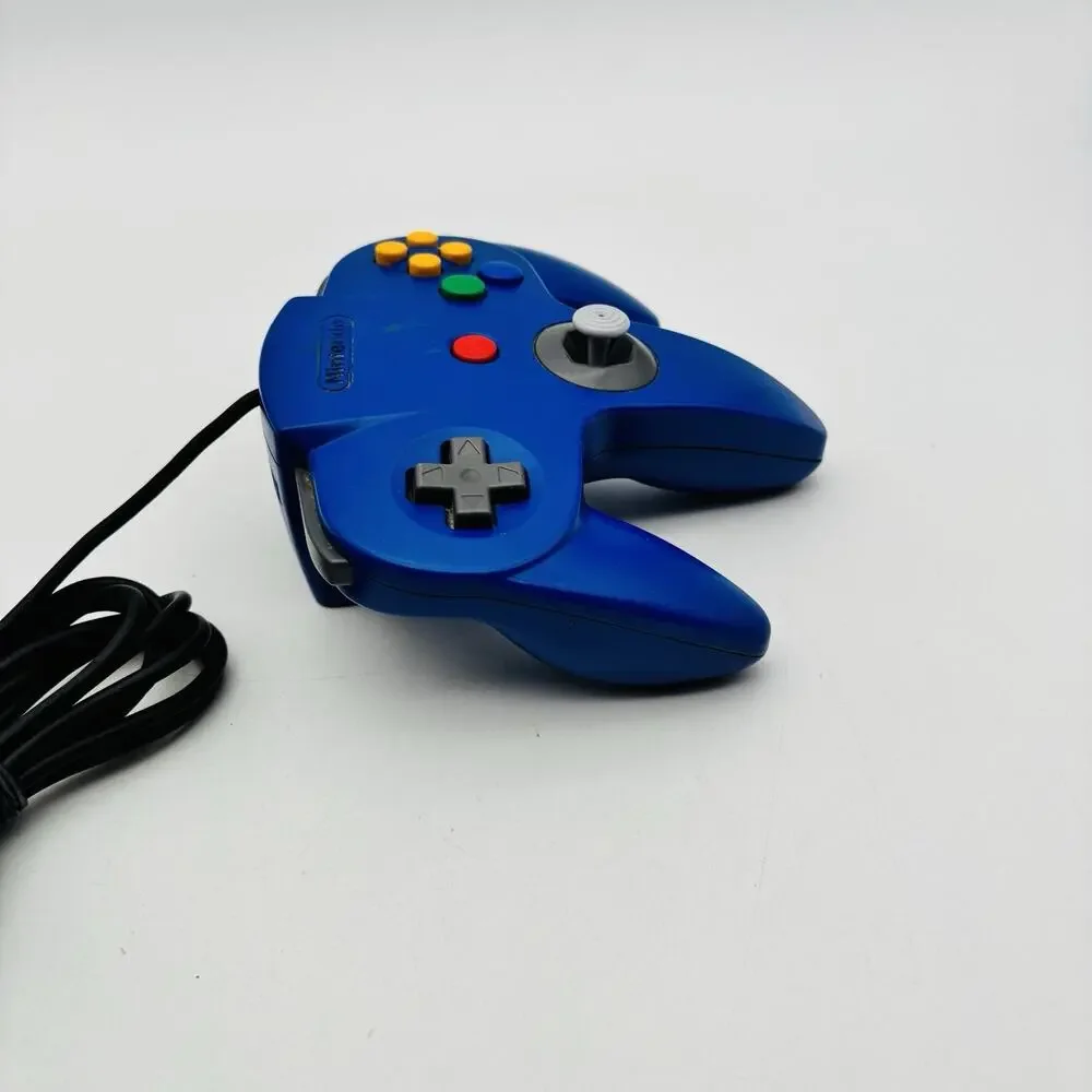 Nintendo 64 Controller N64 Wired OEM Authentic NUS-005 Blue Tested Works VG